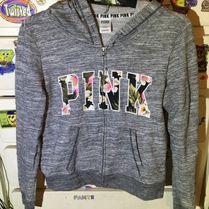 VS Pink Hawaiian Pattern Full Zip Hoodie